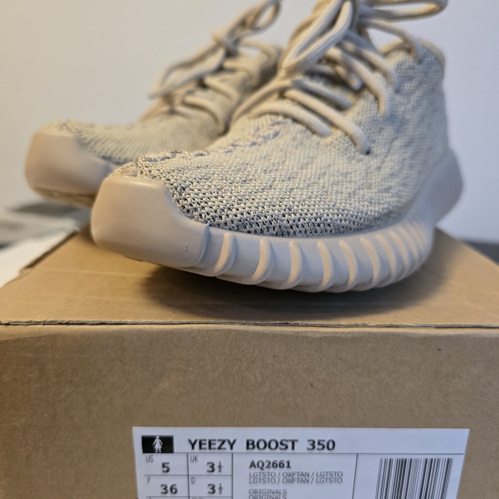 Yeezy Boost 350 Sneakers in Gray and Tan